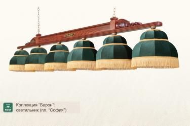 Бильярдный светильник коллекция Барон, 3 плафона (пл. София, ясень)