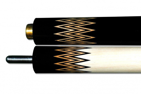 Бильярдный кий Лувр для русской пирамиды двухсоставной, запил - корона (эбен, граб), инкрустация (серебро, перламутр)